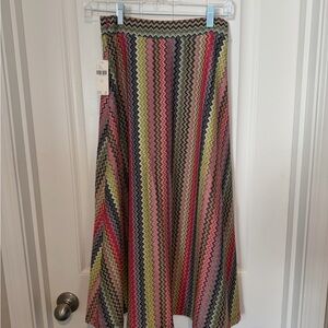 Anthropologie Multicolor Zigzag Patterned Skirt